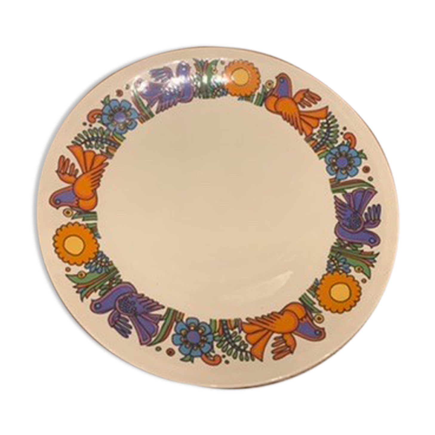 Flat plate Acapulco porcelain villeroy and vintage Boch 1970
