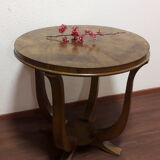Art deco veneer walnut side table