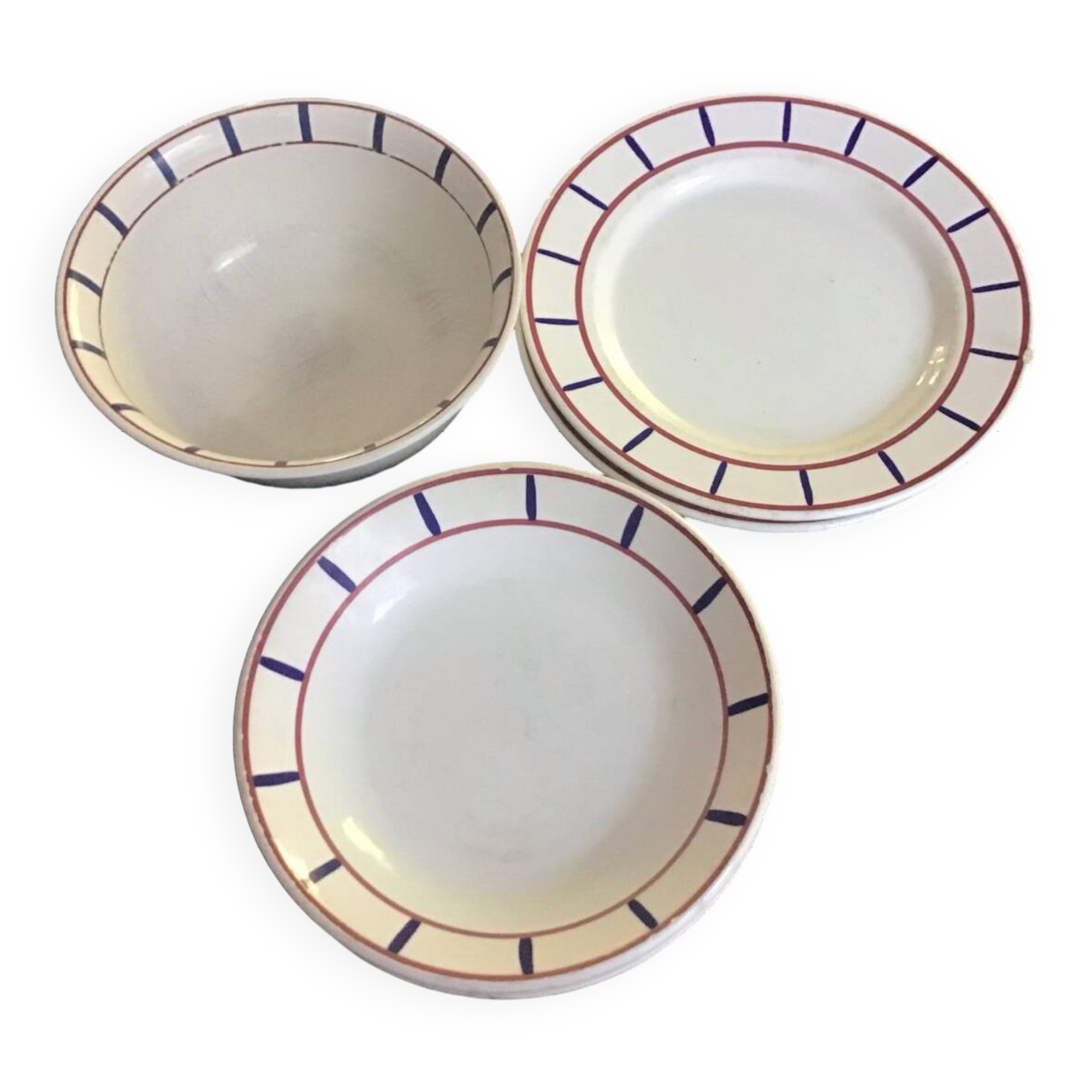 Basque decor plates and salad bowl