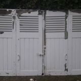 Shutters 4 leaves H148xW245cm (2) antique oak louvres pair 2