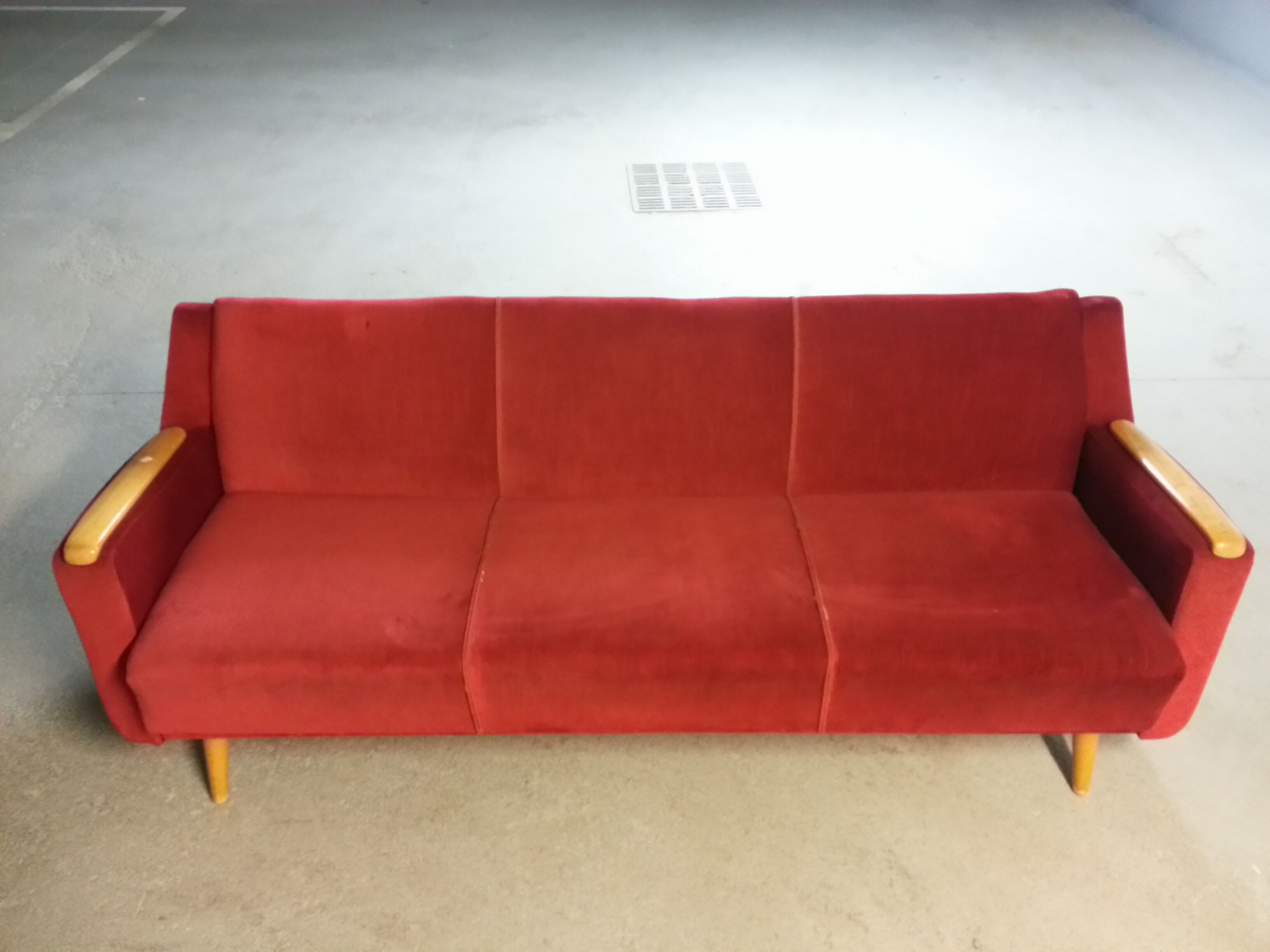 Sofa Daybed sofa years 50/60 cliclac Red