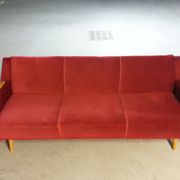 Canapé convertible Daybed sofa années 50/60 rouge cliclac