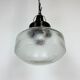 Industrial bakelite pendant light with frosted glass, 1970s