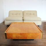 Coffee table in wooden magnifying glass for Mario Sabot