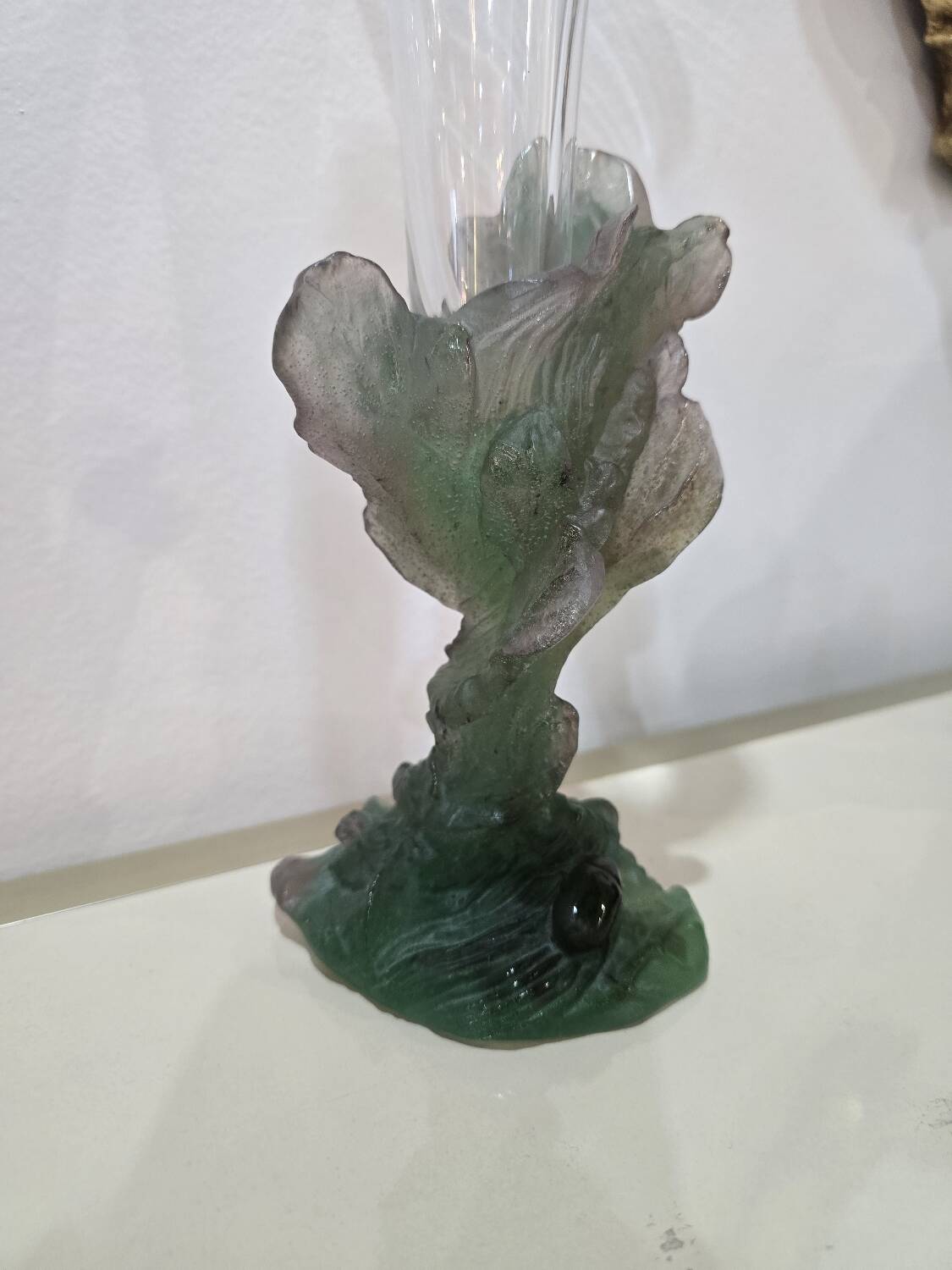 Soliflore "Nature" DAUM in glass paste and crystal, 1988