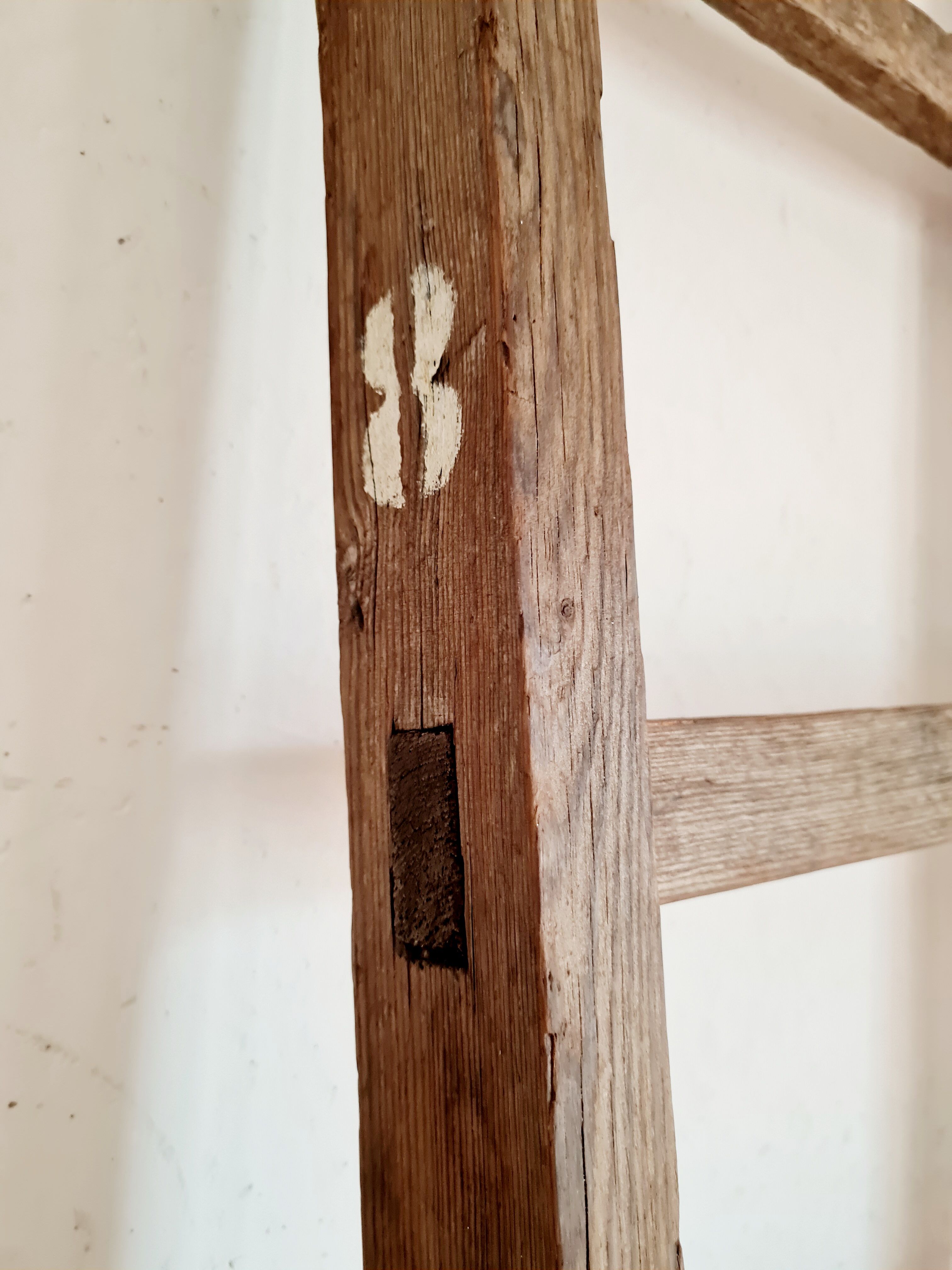 Country scale wearing right in old wood