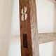 Country scale wearing right in old wood