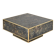 Square coffee table in marble-effect glass.