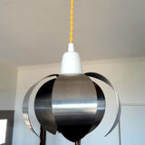 Flower pendant lamp in brushed steel 1970
