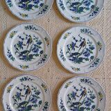 Set of 6 Villeroy and Boch Phoenix Blue dinner plates