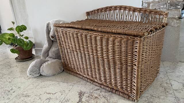 Vintage Rattan Chest Basket
