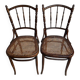Pair of antique curved wood chairs – Weill & Co (circa 1900)