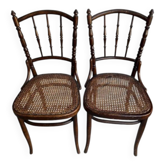 Pair of antique curved wood chairs – Weill & Co (circa 1900)