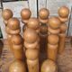 Old vintage wooden bowling game