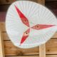 Vintage triangular ceiling light in glass and brass circa 1970s.