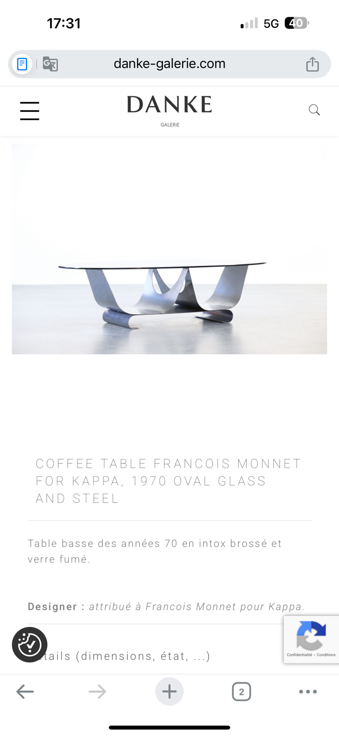 Vintage coffee table and chrome