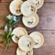 Set of 8 vintage dessert plates, Tulipe by Céranord