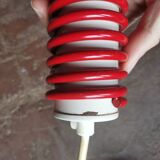 Vintage pendant lamp design red white metal spring shape