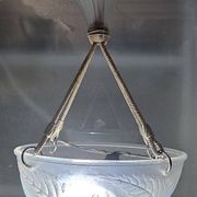 René Lalique, pendant light, opalescent chandelier, "Dahlias", signed, excellent condition.
