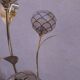 Floral floor lamp in pearlescent Capiz, 1970s.