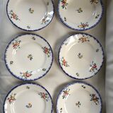 6 assiettes plates anciennes Digoin Sarreguemines modèle Didier