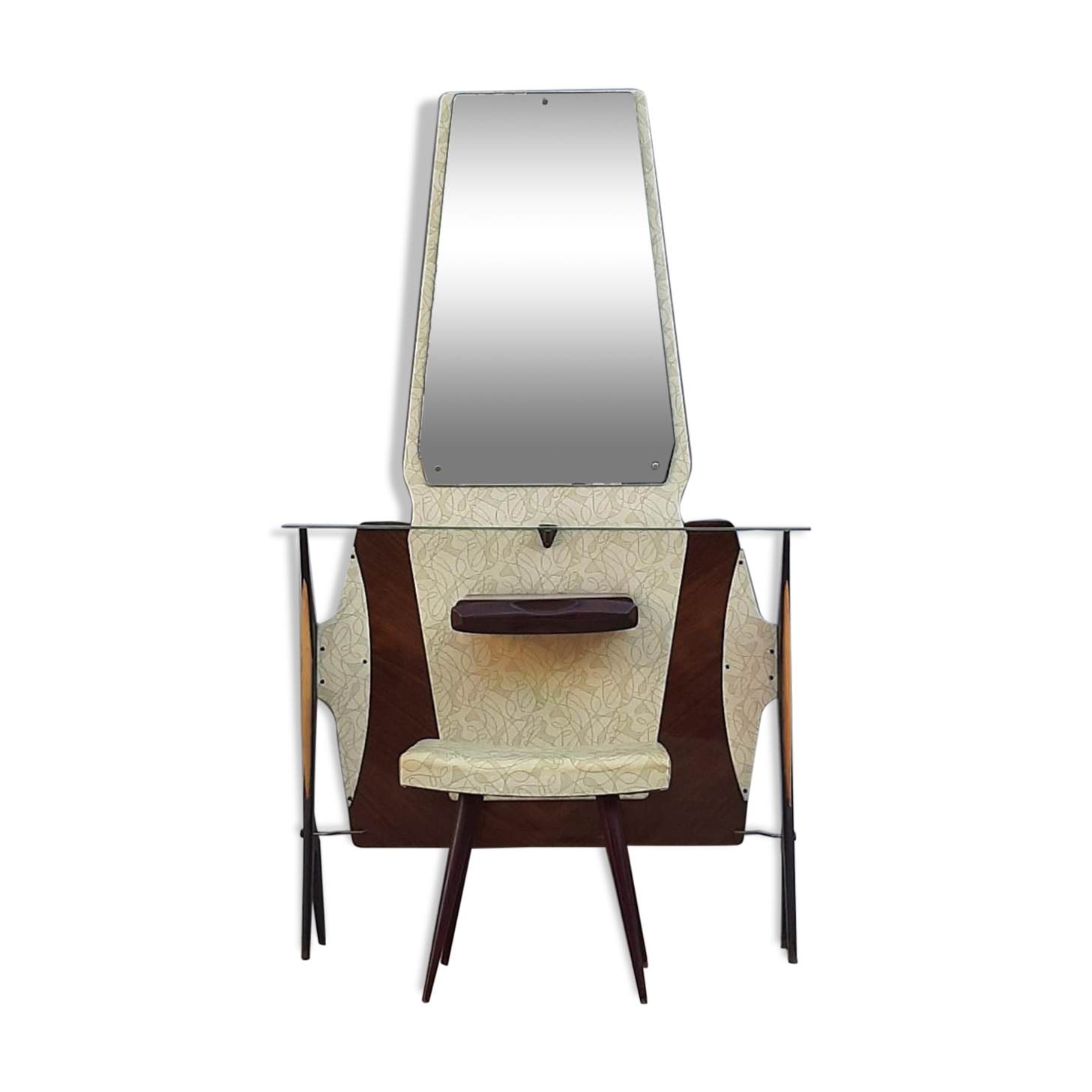 Dressing table or vintage entrance furniture with its 1960s seat