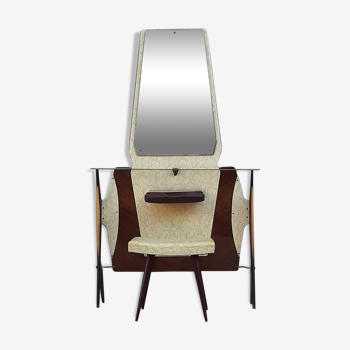 Dressing table or vintage entrance furniture with its 1960s seat