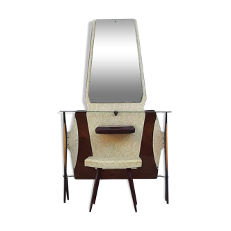 Dressing table or vintage entrance furniture with its 1960s seat