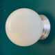 Old globe in opaline vintage wall or ceiling light diameter 20 cm and aluminum base LAMP-7050