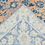 10x14 Navy Blue & Salmon Vintage Persian Rug, Geometric Style Classic Rug