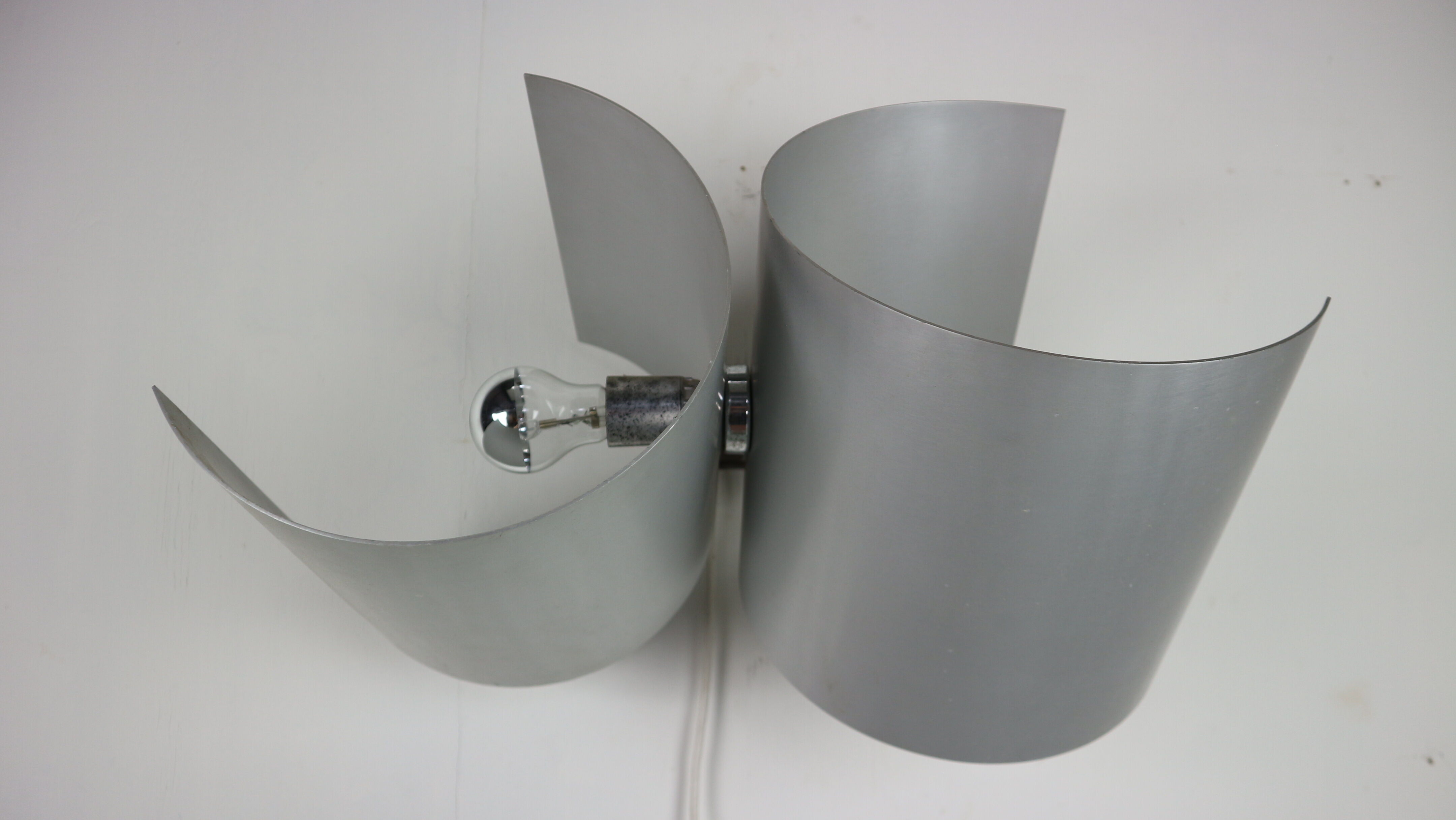 Giuliano Cesari Silver Wall Adjustable Lamp for Nucleo Sormani, 1960 Italy