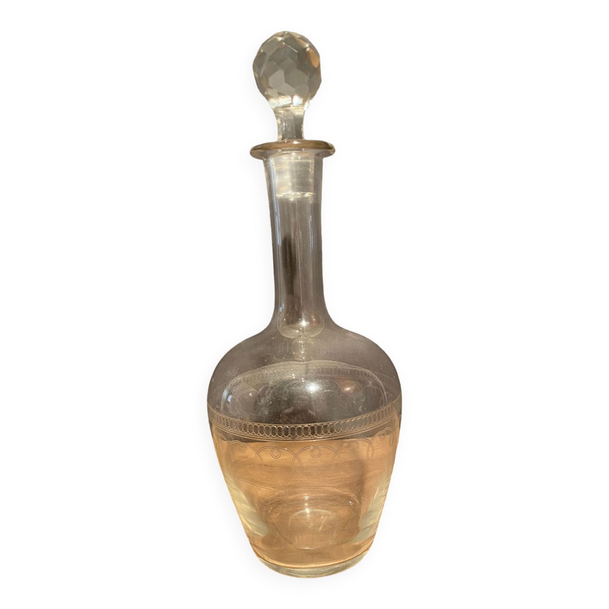 Glass decanter decorated with spirals late nineteenth early twentieth