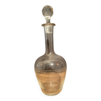 Carafe en verre à décor de spirales fin XIXe début XXe