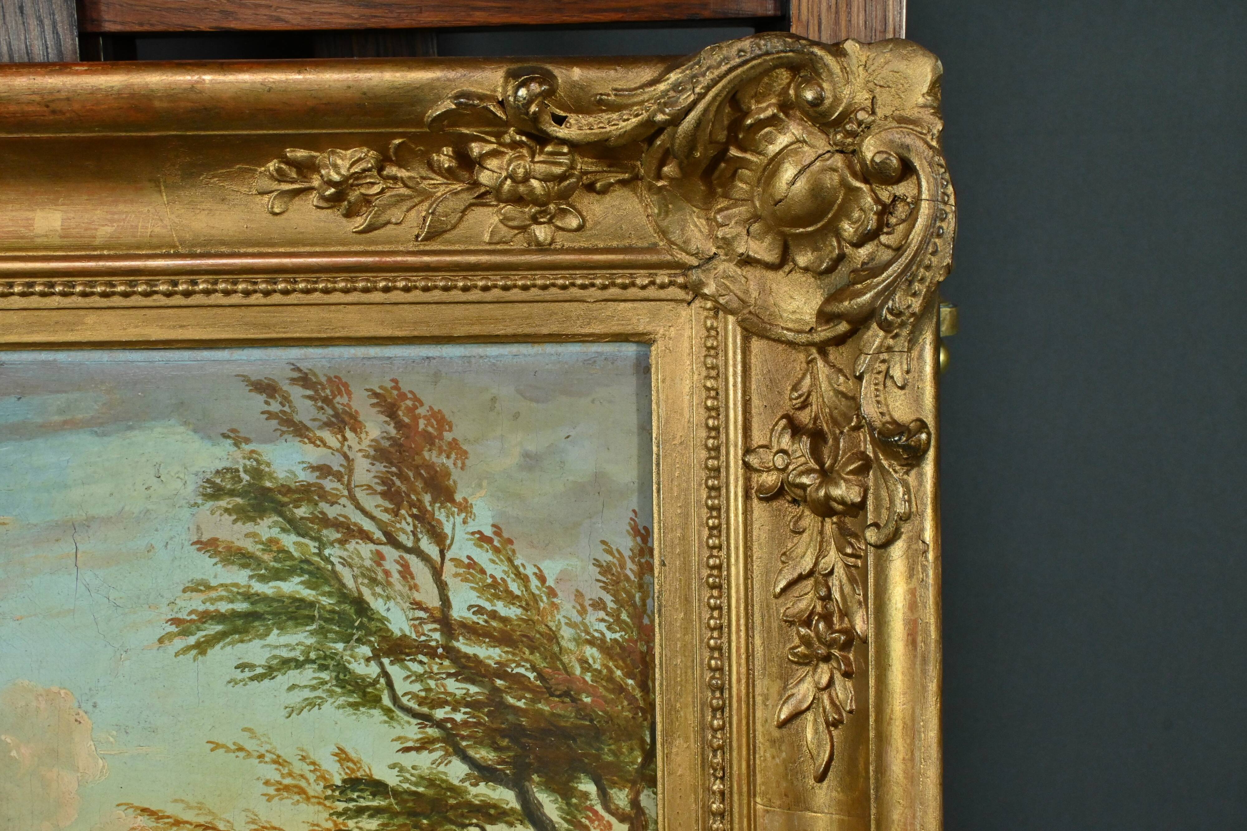 Painting “The Temple of Tivoli”, Italy – Late 19th century