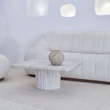 Natural travertine square Kalia coffee table 90x90