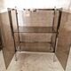 Smoked glass and stainless steel shelf