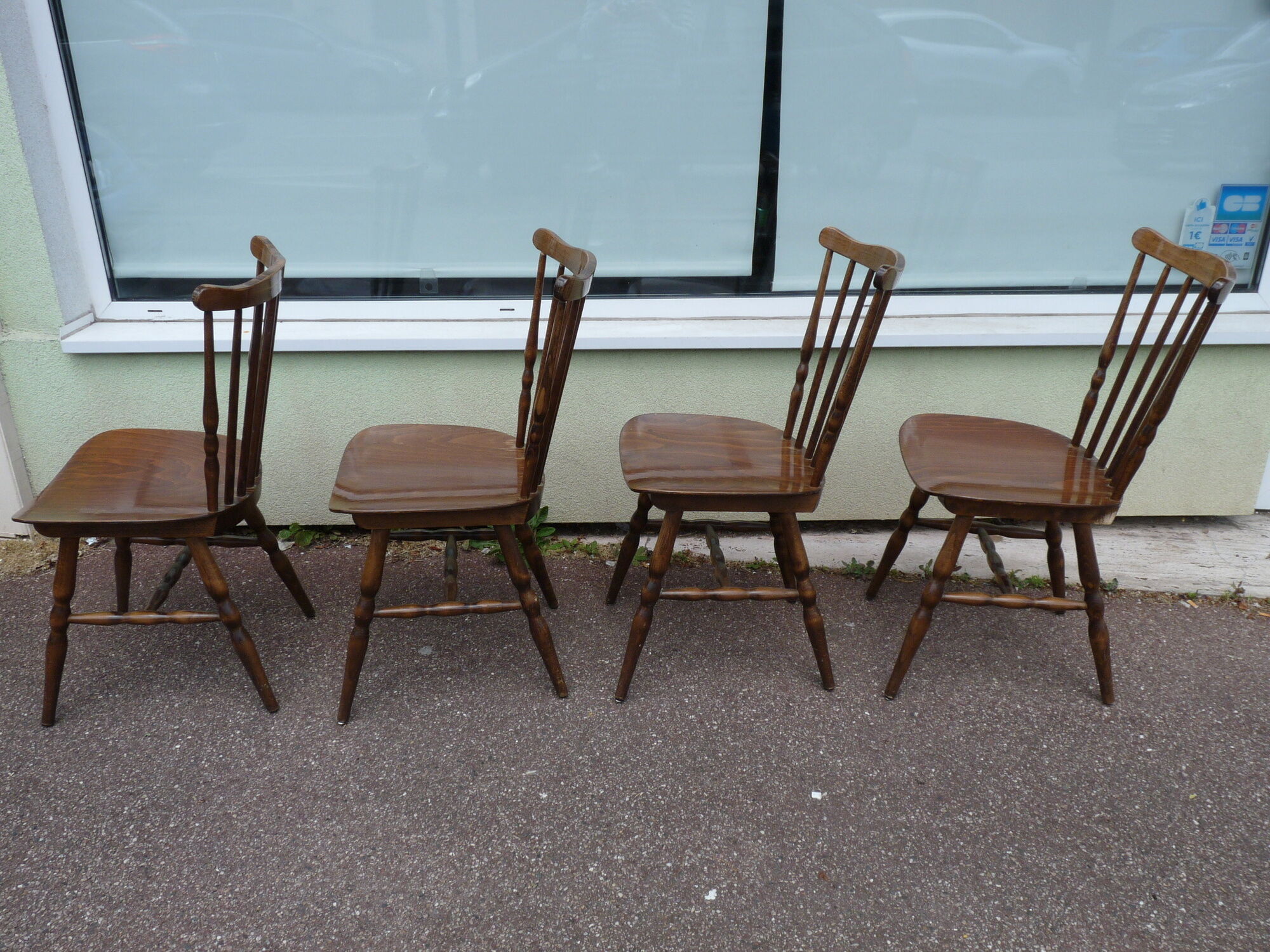 Lot of 4 bistro chairs Baumann - wood