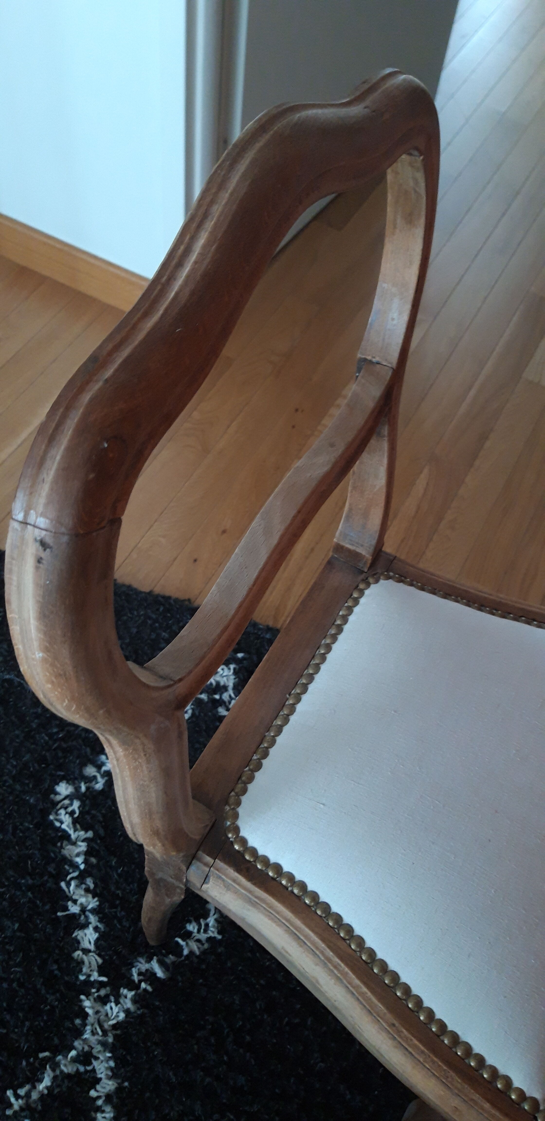 Old chair completely redone and reupholstered