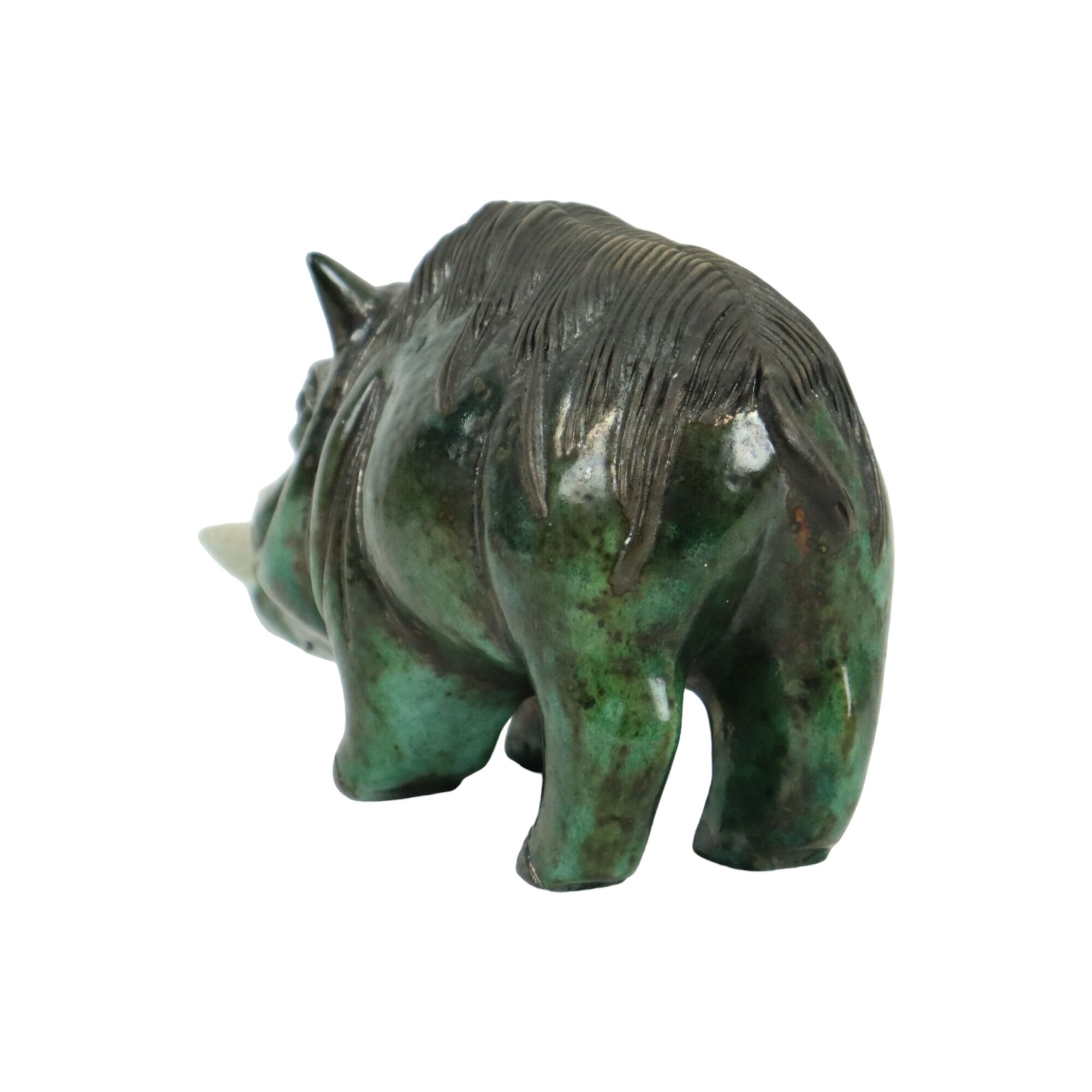 Warthog warthog statue sculpture ceramic pottery raku fired 23cm
