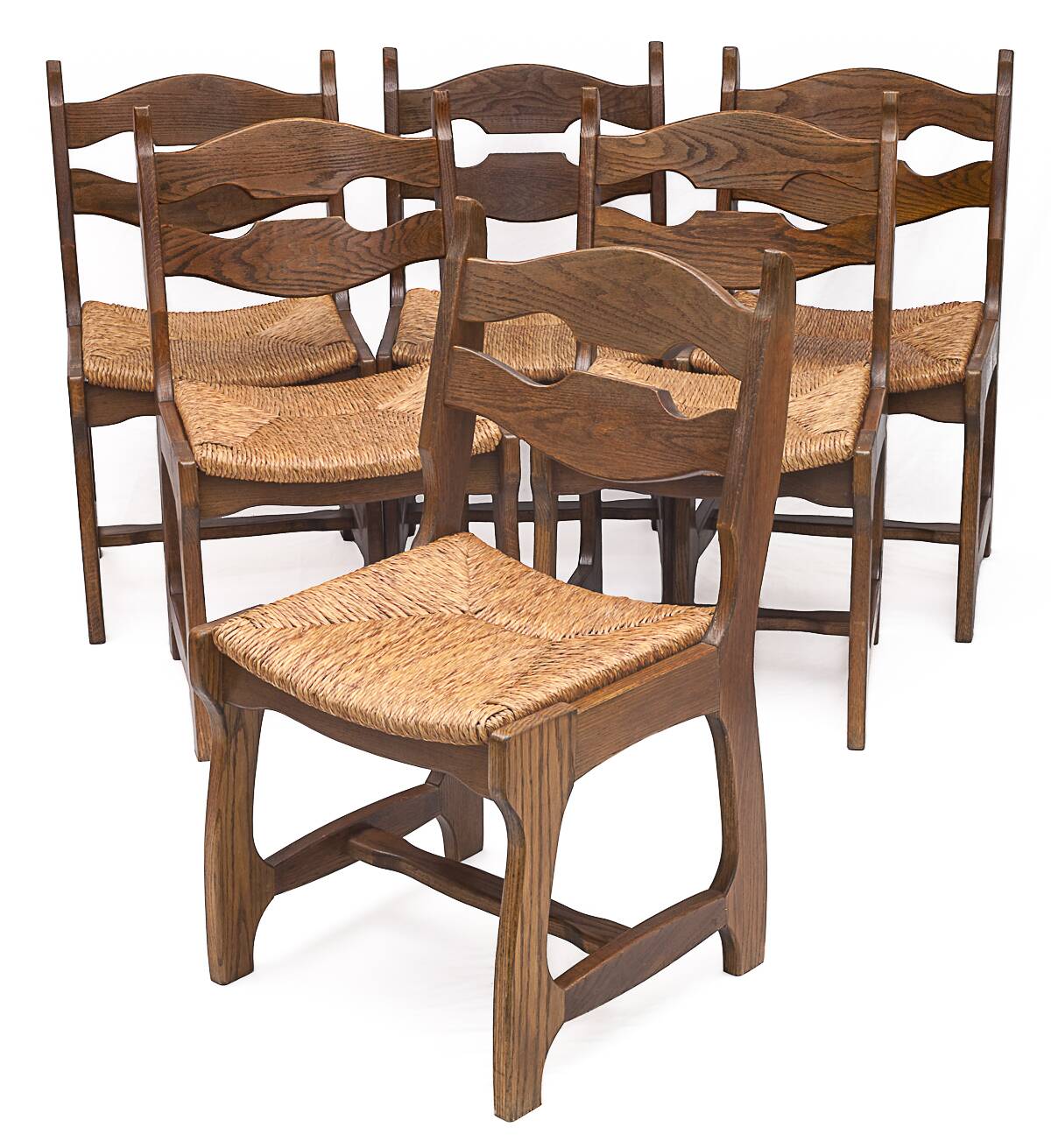 Set of 6 chairs by Guillerme and Chambron