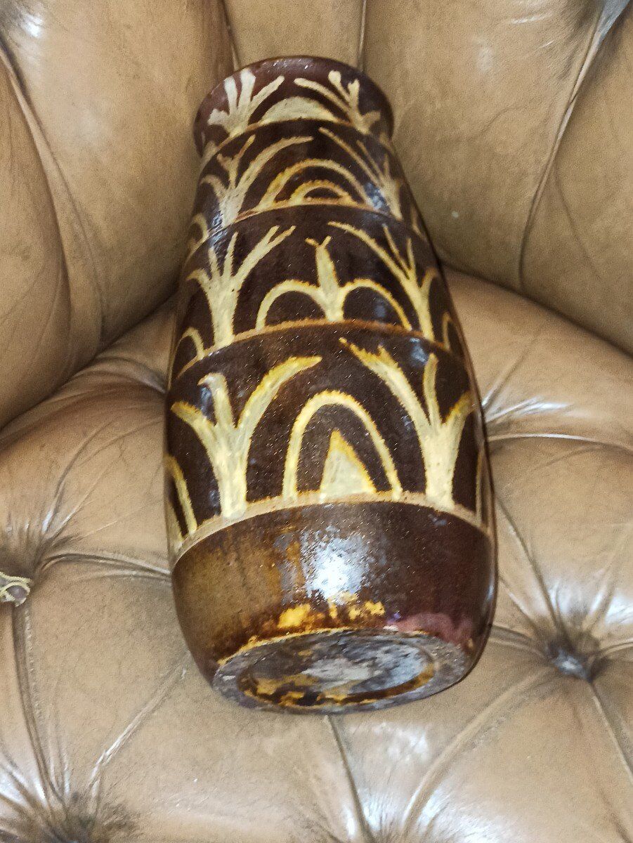 Ceramic vase painted with art deco style décor circa 1930