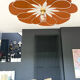 Suspension florale lin et rotin