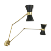 Applique italienne murale articulée diabolo design années 50
