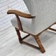 1950s, Danish high-backed armchair, reupholstered, wool, oak wood.