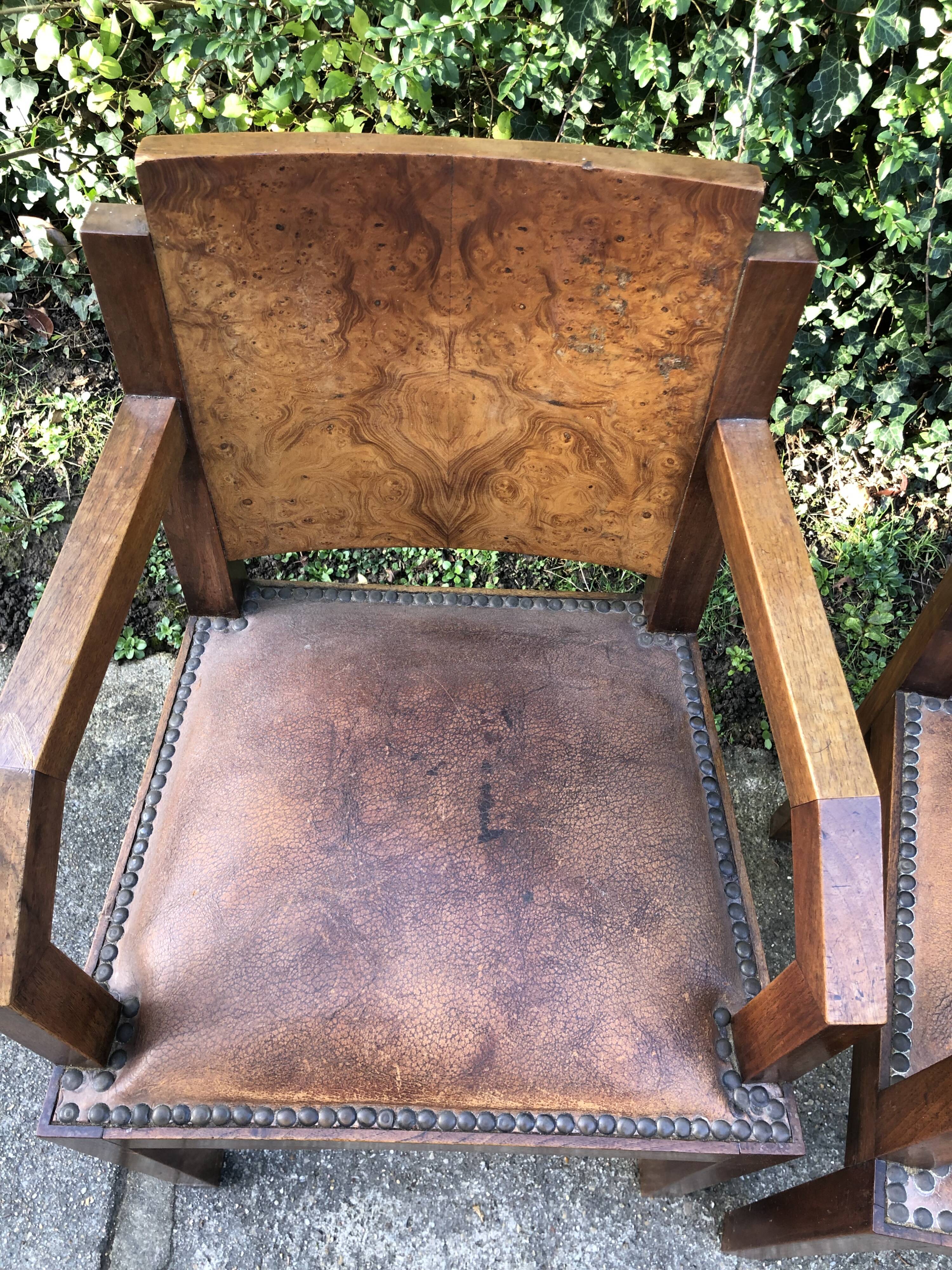 Pair of Art Deco armchairs