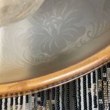 Glass lampshade and pearl tassels