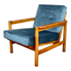 Wooden vintage armchair brown sea blue design by Z. Bączyk - light wood