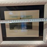 Original etching signed Schlumberger Vichy Bellerive the Allier golf chalet