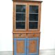Antique softwood buffet in natural + blue, Gründerzeit style
