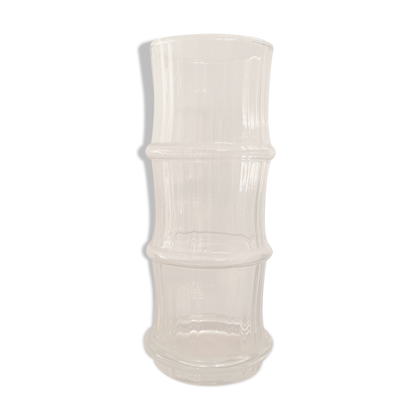 Vintage bamboo-shaped glass vase